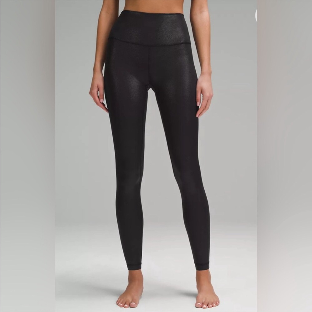 Lululemon Align high rise pant shine radiate foil black size 10